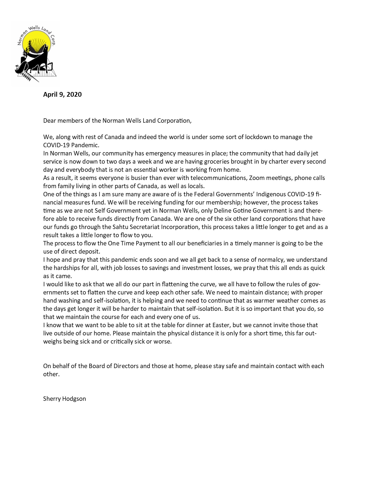 COVID 19 NWLC Presidents Letter